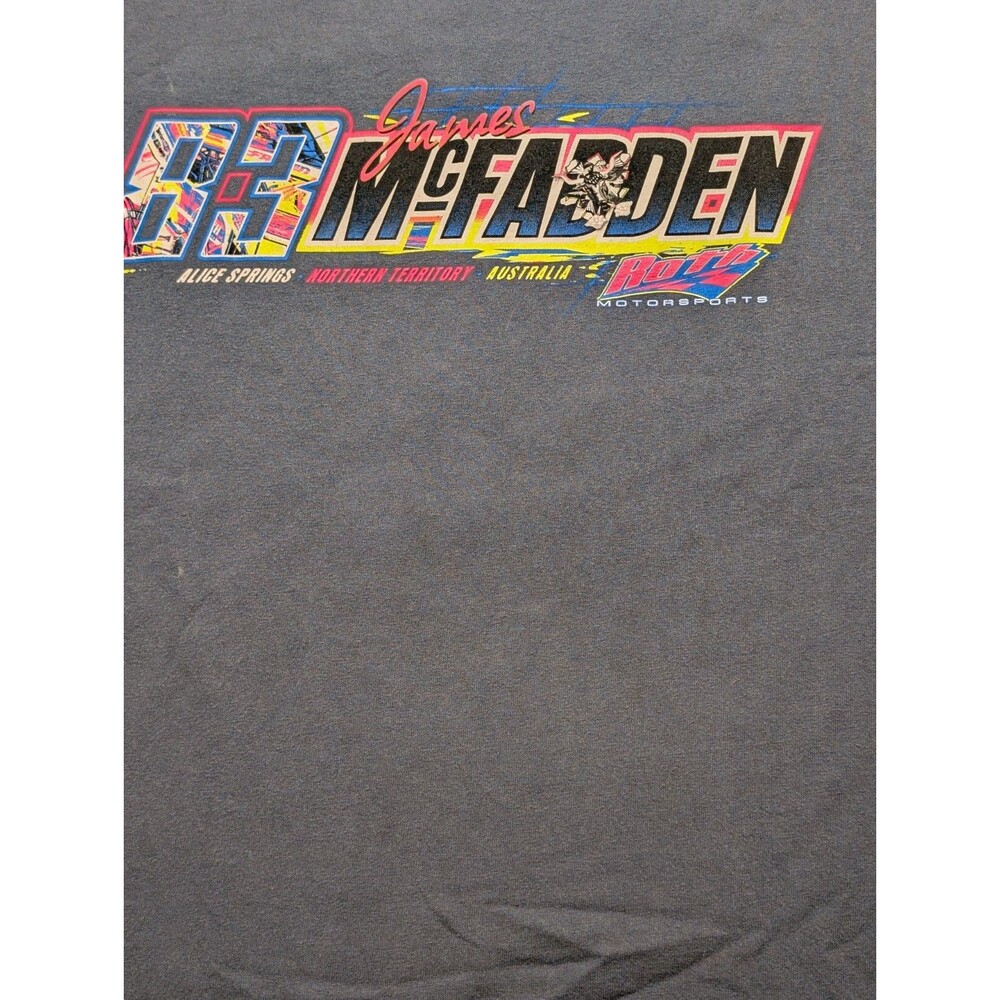 James McFadden Speed Racer T Shirt Men’s Size XL Sprintcar Blue Gray - Picture 2 of 9